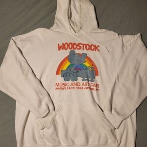 Woodstock Cream Hoodie Music And Art Fair - Men's Sweatshirt XXL